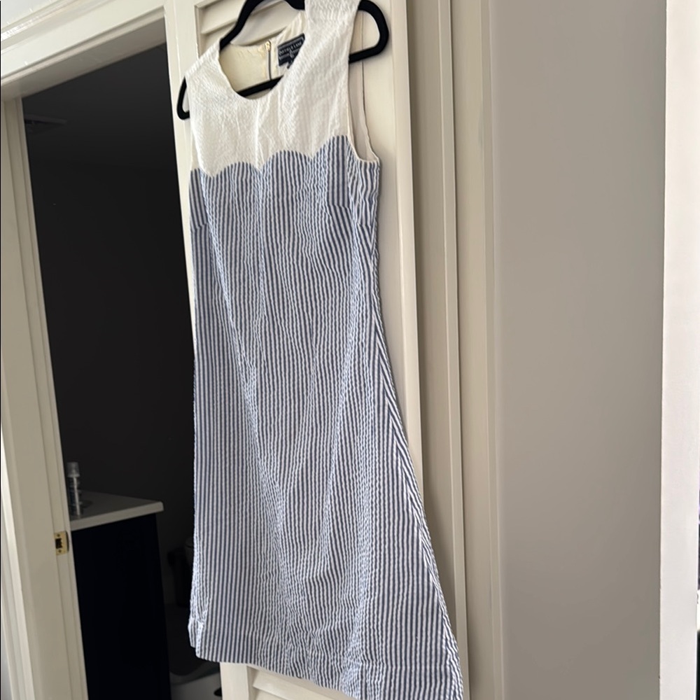 Duffield Lane Blue and White Sheath Mini Dress